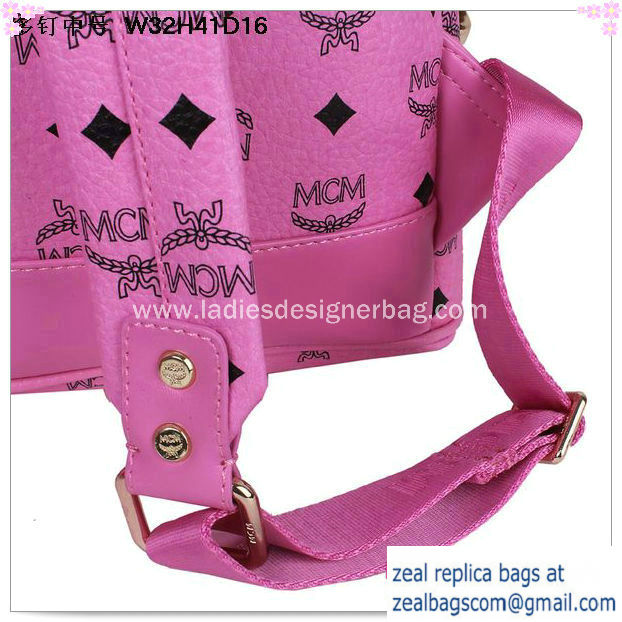 High Quality Replica MCM Medium Stark Front Studs Backpack MC4238 Rosy - Click Image to Close